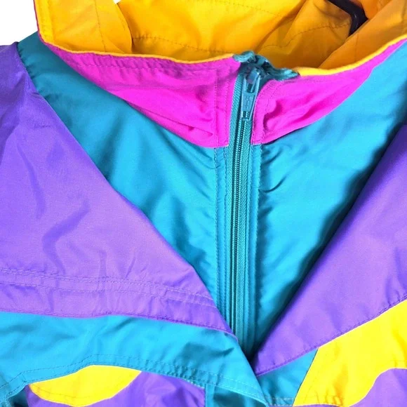Vintage Apres Sport Ski Jacket Teal Purple Yellow Pink Retro 80s NEW w/ Tags NOS - Picture 9 of 15